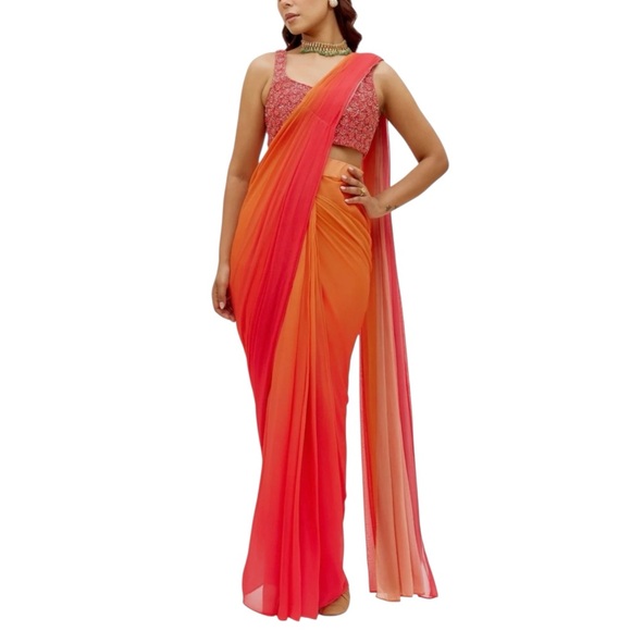 NWT SANI Set Mirai Drape Saree Dress Size XS - Picture 1 of 11